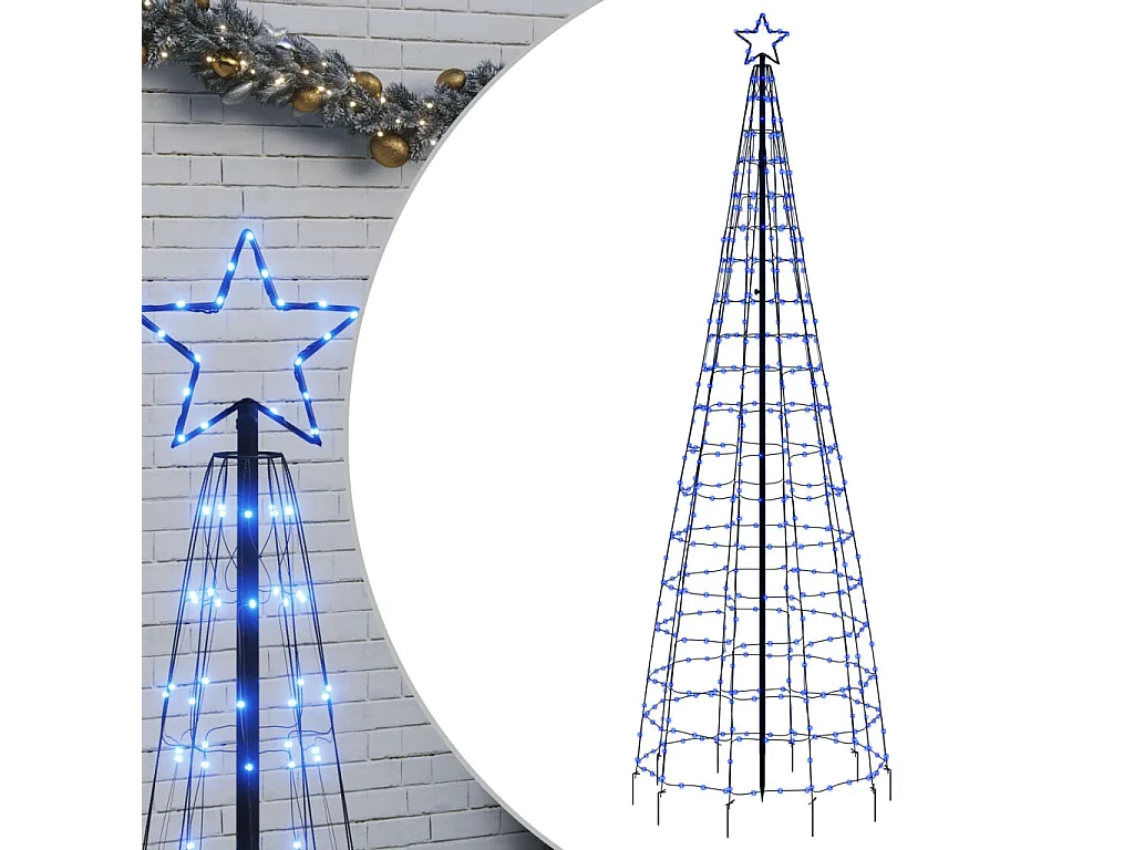 Sapin de Noël à LED avec pointes 570 LED bleu 300 cm