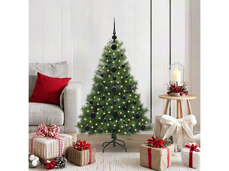Sapin de Noël artificiel avec 150 LED Vert 120 cm PE et PVC