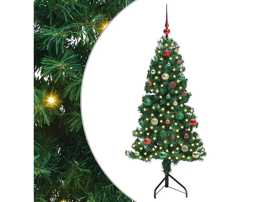 Kunstkerstboom hoek Groen 150 cm PVC en metaal