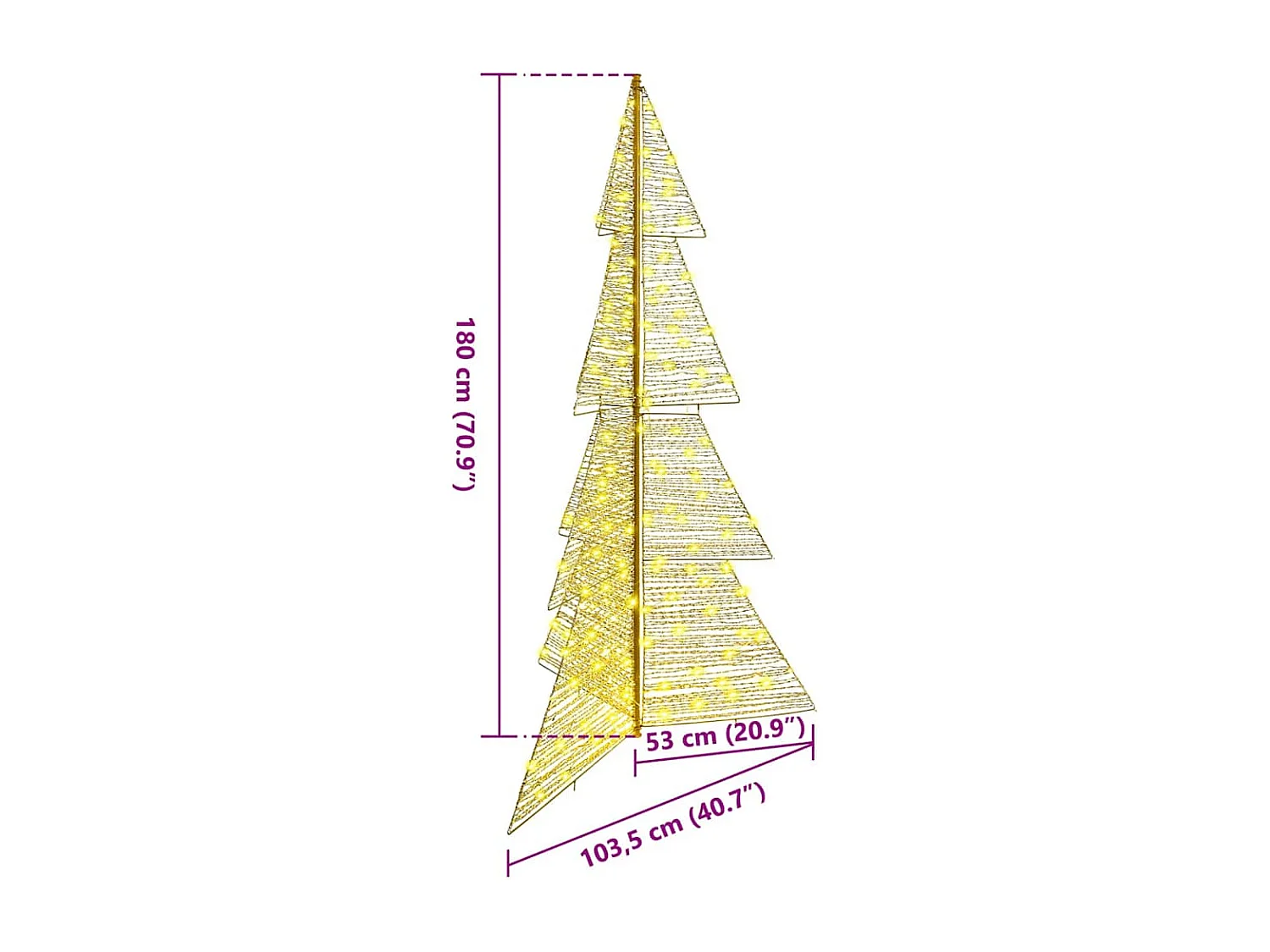 Kerstboom met 240 LED's Warm Wit 180 cm PET