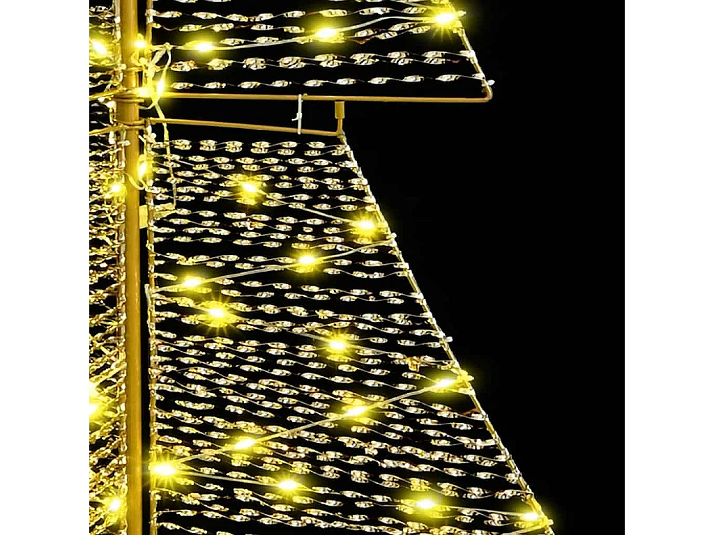 Sapin de Noël avec 240 LED Blanc chaud 180 cm PET