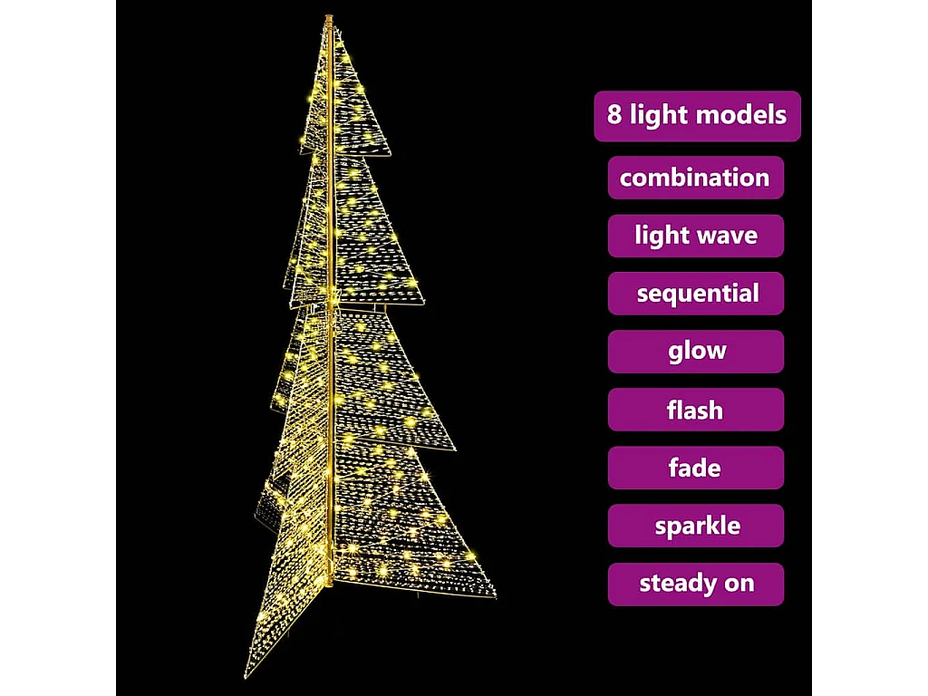 Sapin de Noël avec 240 LED Blanc chaud 180 cm PET