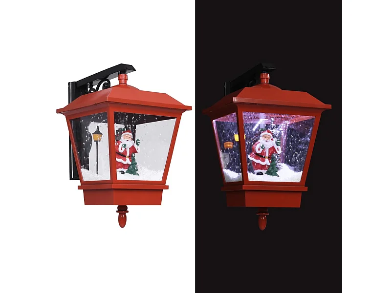 Lampe murale de Noël lumières LED et Père Noël Rouge 40x27x45cm