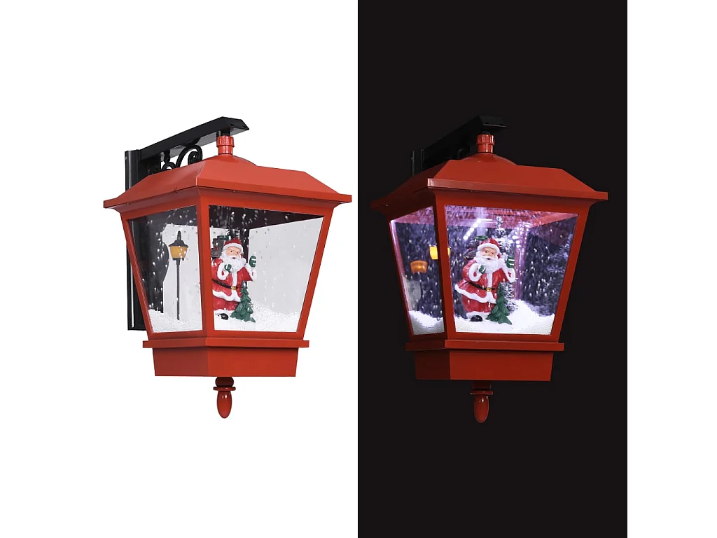 Lampe murale de Noël lumières LED et Père Noël Rouge 40x27x45cm