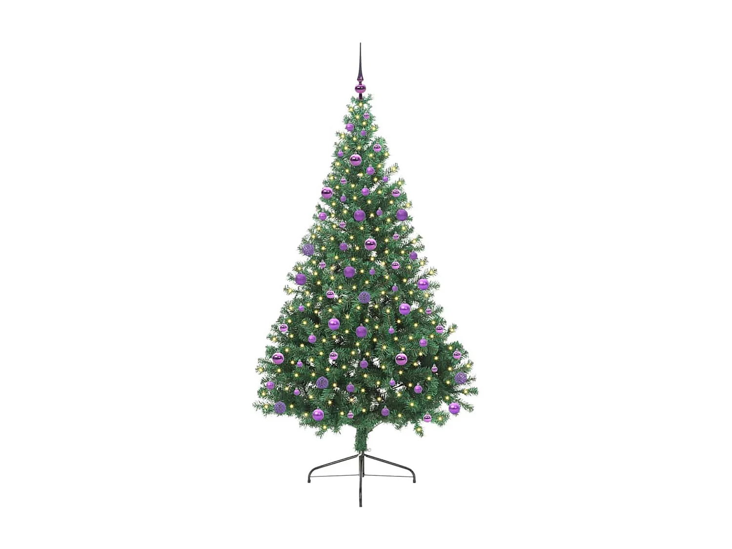 Sapin de Noël artificiel pré-éclairé Vert 210 cm PVC