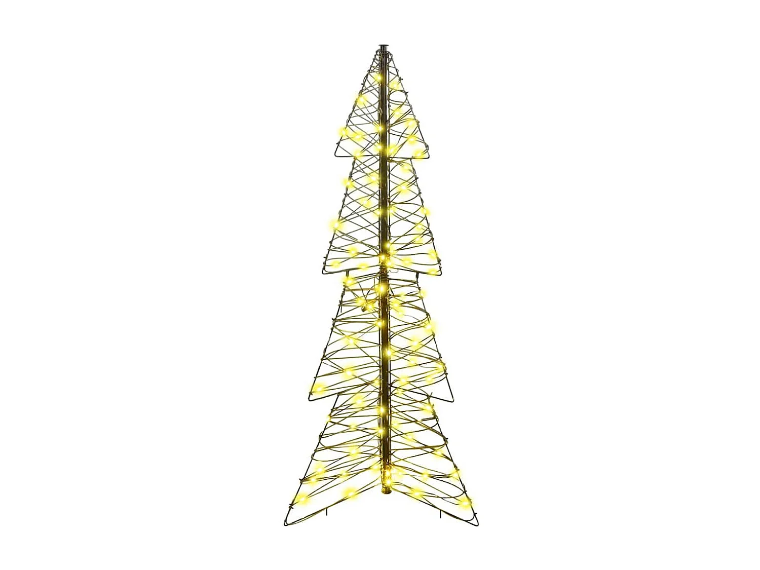 Kerstboom met 100 LED's Warm wit 120 cm Rotan