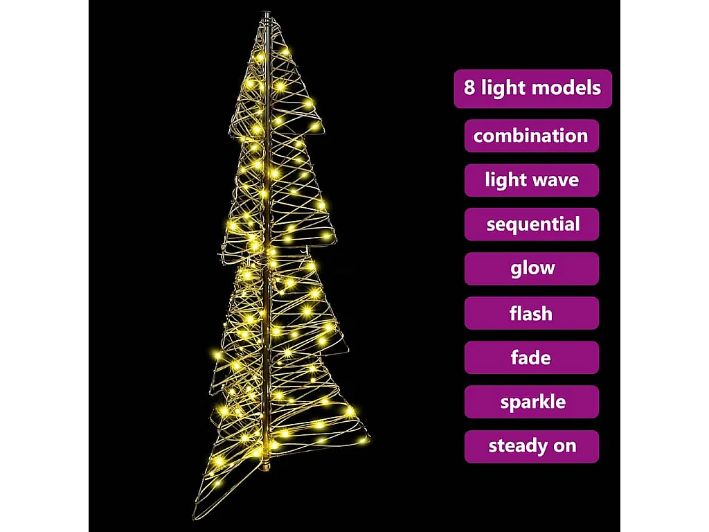 Sapin de Noël avec 100 LED Blanc chaud 120 cm Rotin