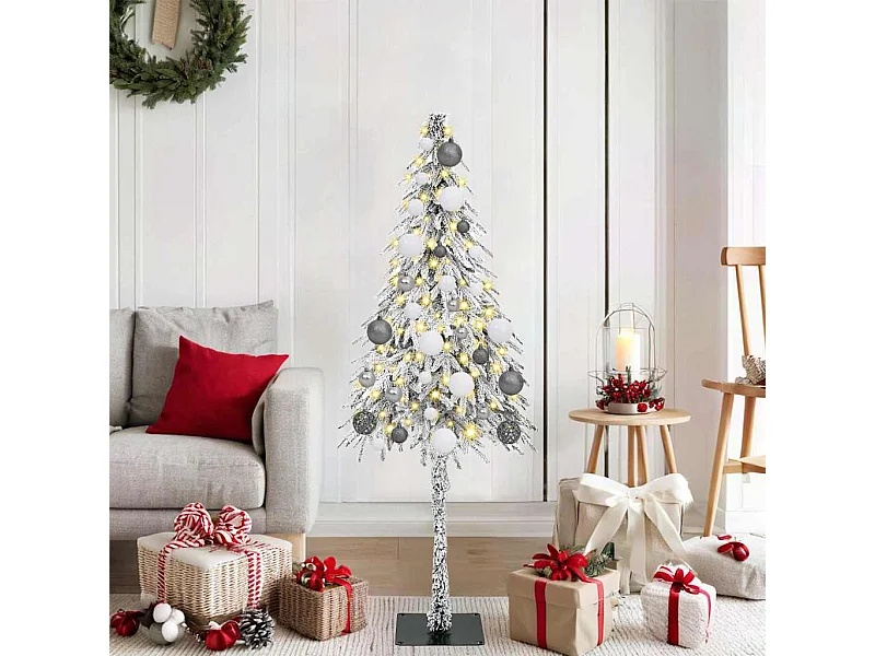 Albero di Natale con 150 LED Bianco 120 cm PE e Acciaio
