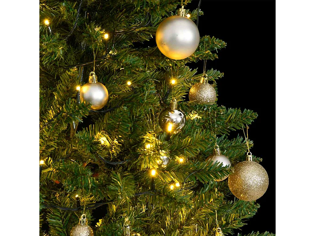 Albero di Natale artificiale articolato da 120 cm con 150 LED e palline