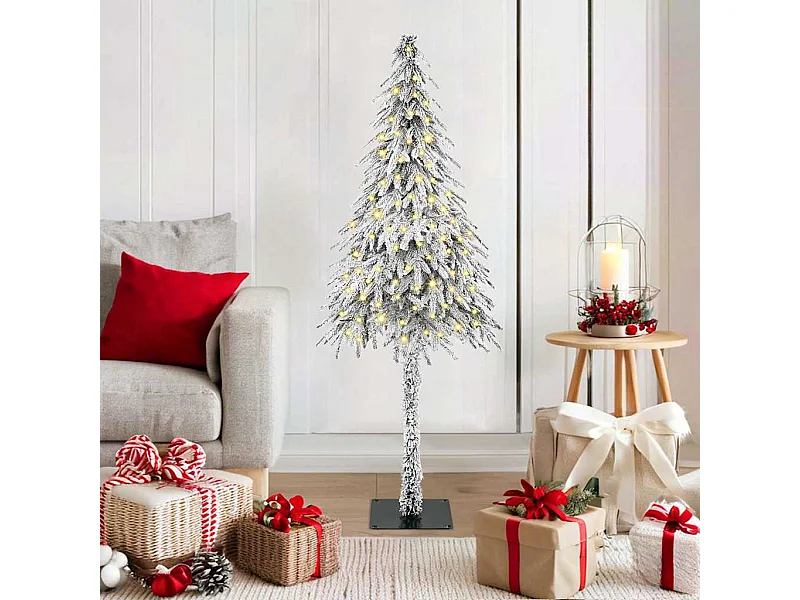 Albero di Natale con 150 LED Bianco 120 cm PE e Acciaio