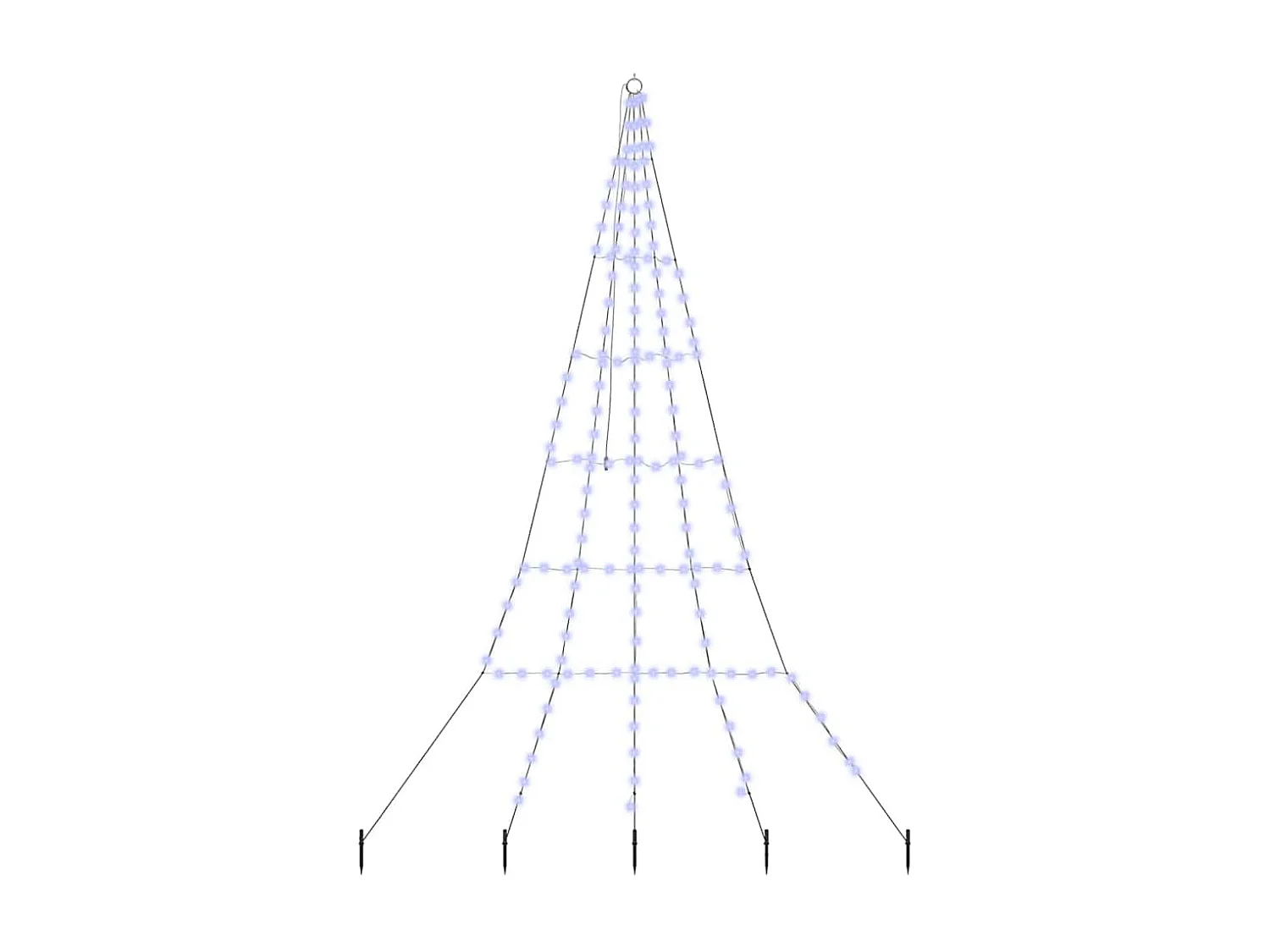 LED Weihnachtsbaum mit Erdspießen Blau 300 cm Metall