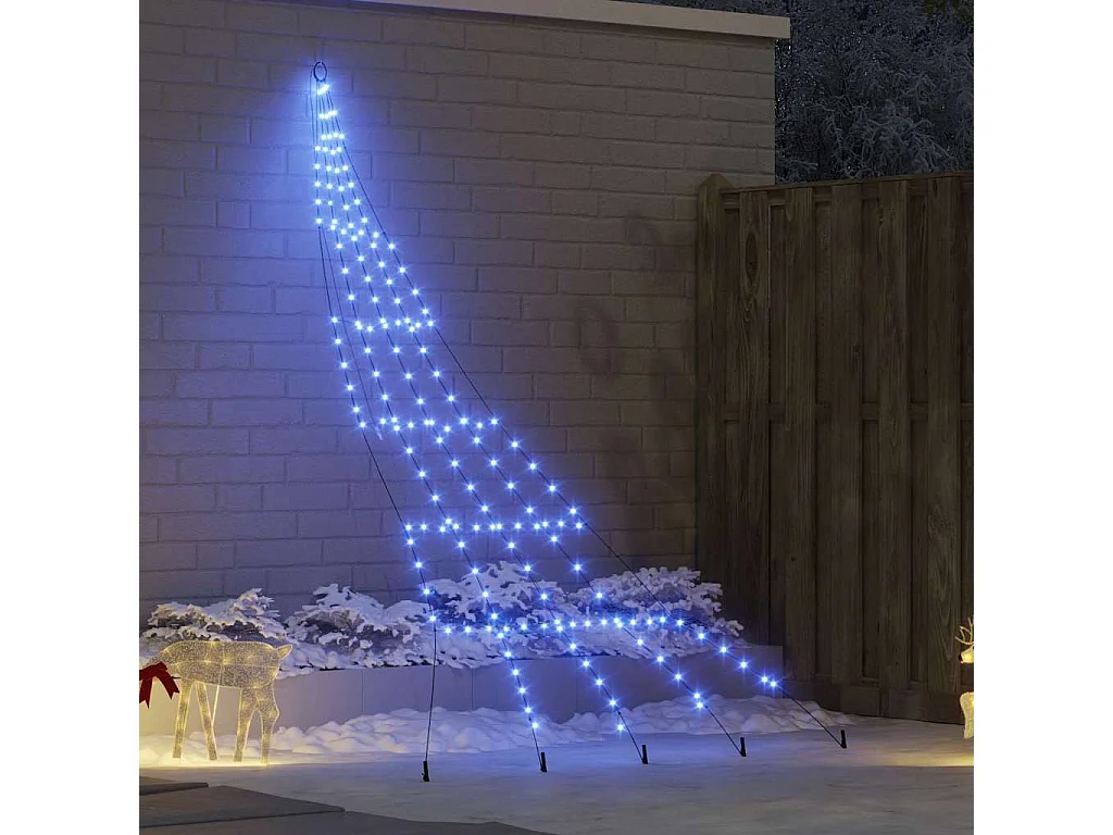 LED Kerstboom met grondpennen Blauw 300 cm Metaal