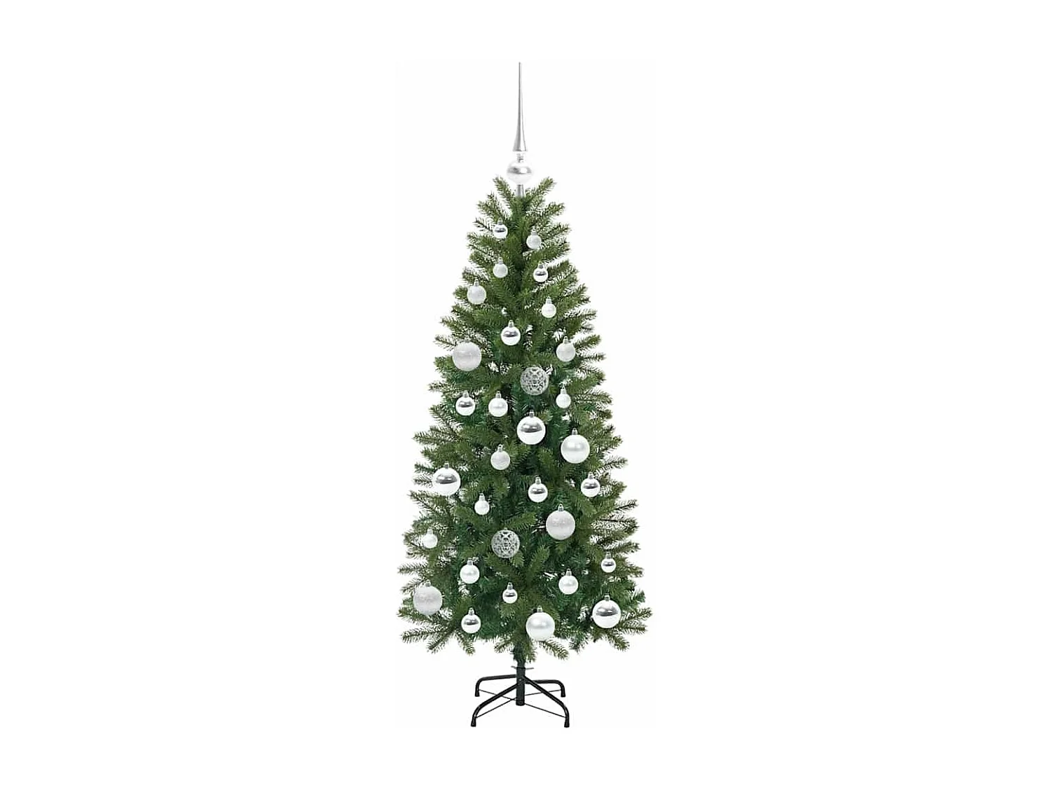 Albero di Natale artificiale con 150 LED Verde 120 cm PE e PVC