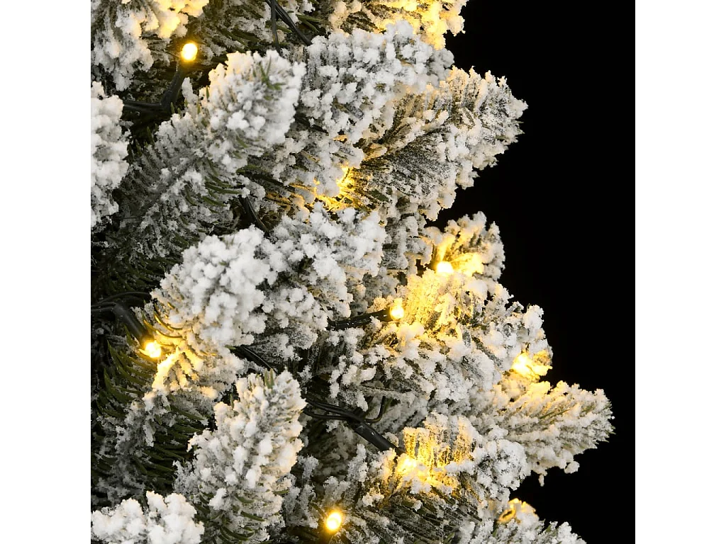 Albero di Natale artificiale con 300 LED e neve a fiocchi 180 cm