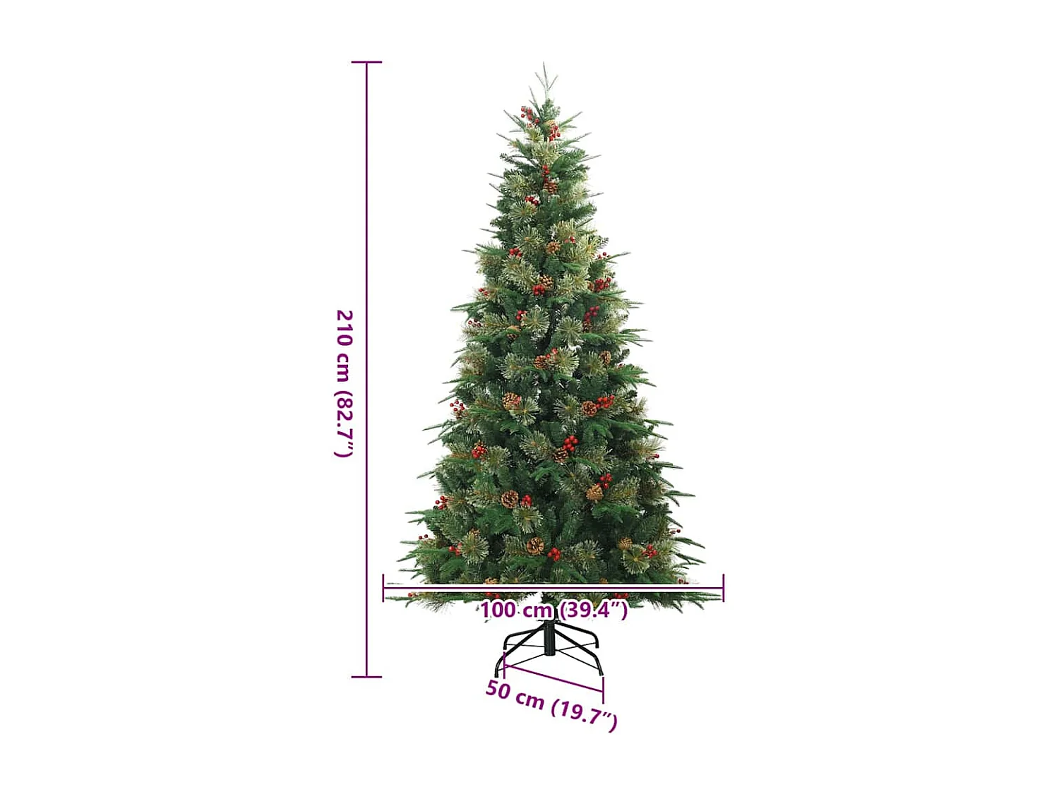 Sapin de Noël Artificiel à Branches Articulées Vert 210 cm