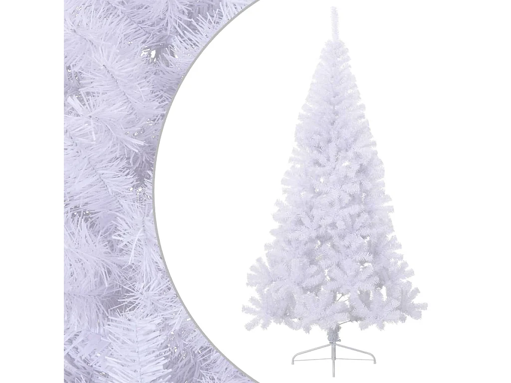Albero di Natale artificiale mezzo con supporto bianco 240 cm PVC