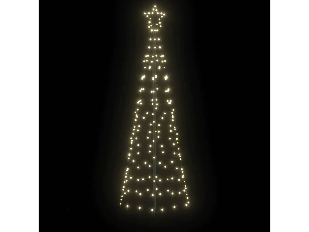 Arbre de Noël LED avec piquets au sol Blanc chaud 250 cm Fer