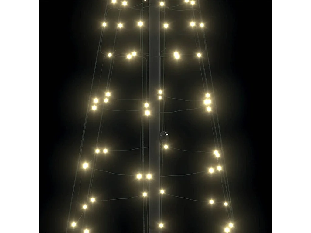 Arbre de Noël LED avec piquets au sol Blanc chaud 250 cm Fer