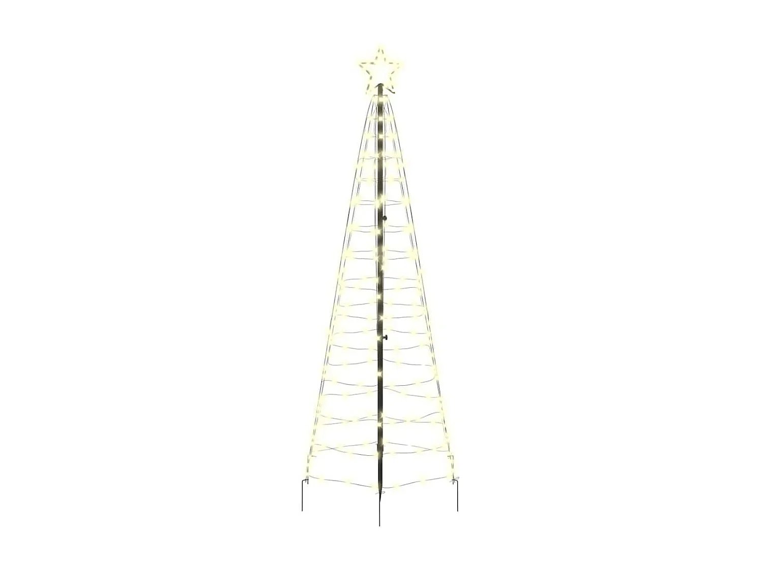 Albero di Natale a LED con picchetti da terra Bianco caldo 250 cm Ferro