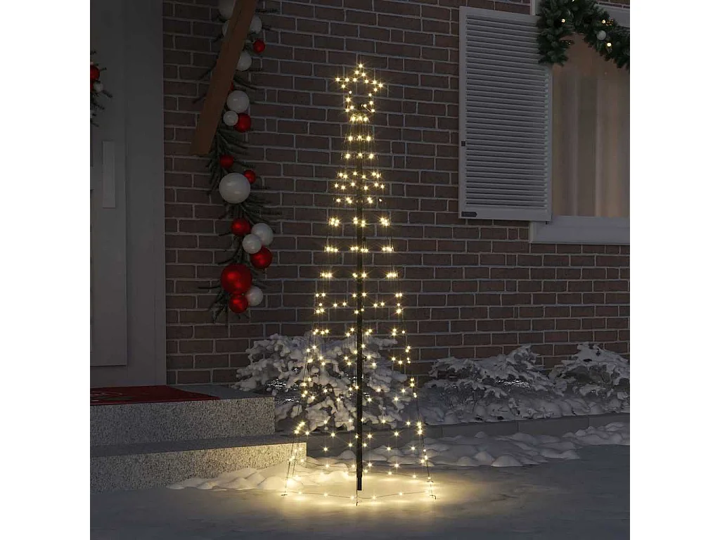 Albero di Natale a LED con picchetti da terra Bianco caldo 250 cm Ferro