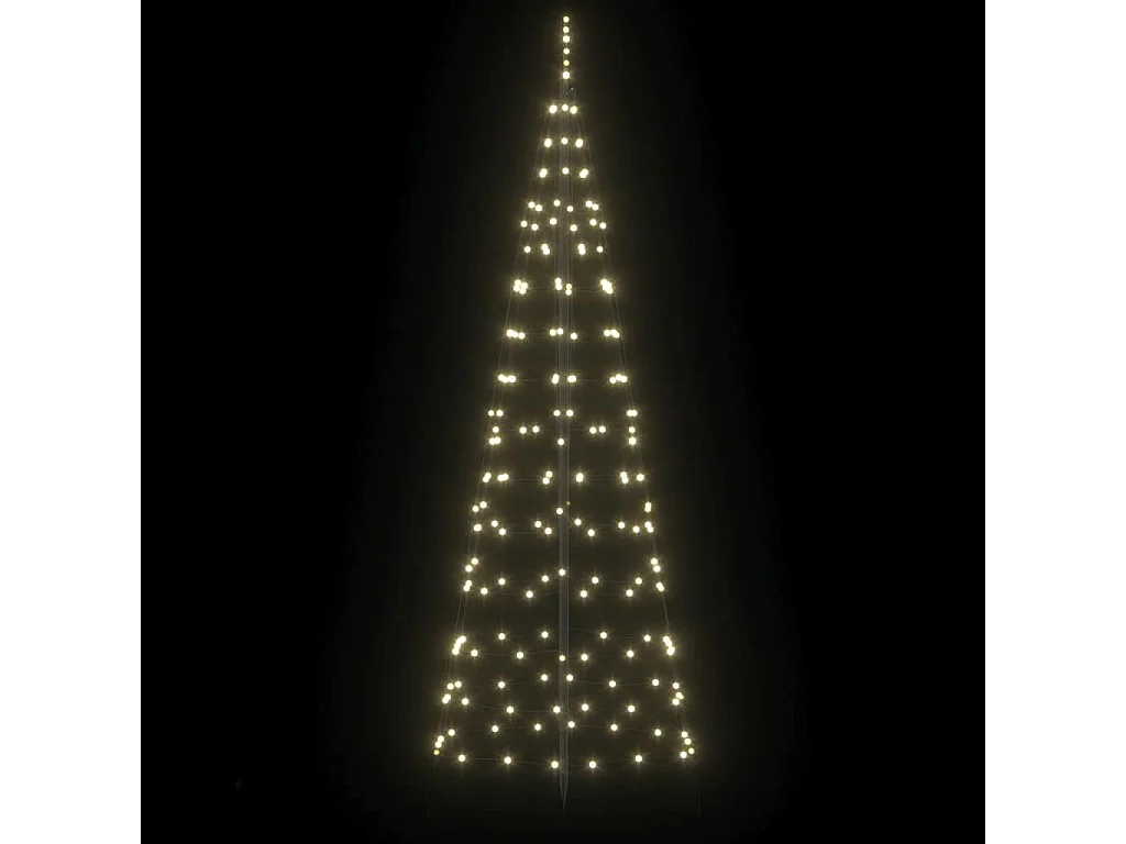 Albero di Natale a LED con picchetti da terra Bianco caldo 250 cm Ferro