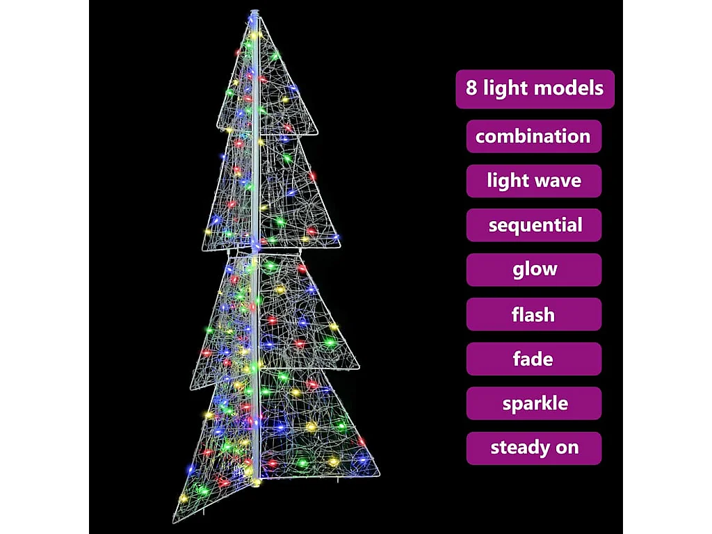 Sapin de Noël avec 160 LED Multicolore 150 cm Acrylique