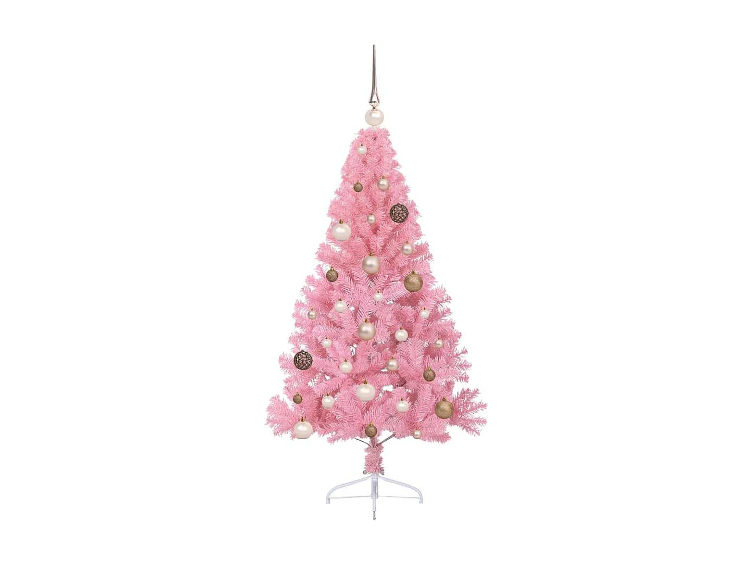 Künstlicher Weihnachtsbaum mit Beleuchtung, Rosa, 150 cm, PVC
