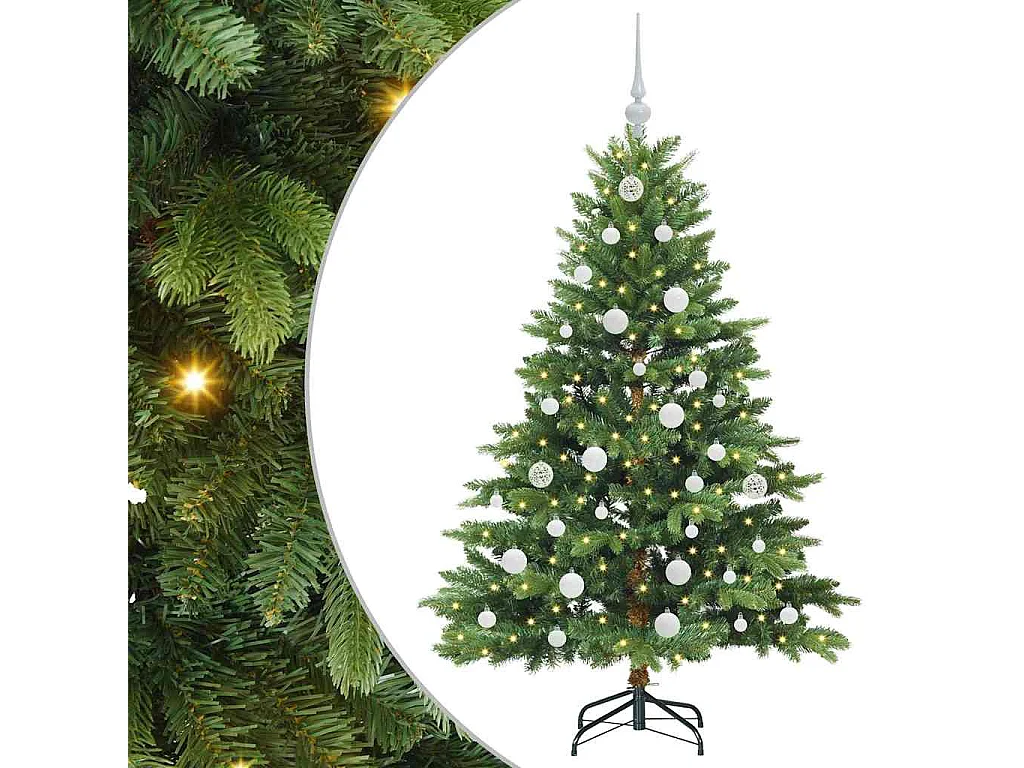 Sapin de Noël artificiel avec 150 LED Vert 150 cm PE et PVC