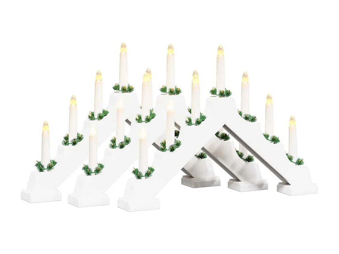 Pont de bougie de Noël 3 pcs Blanc 39.5 x 5 x 29 cm Pin massif