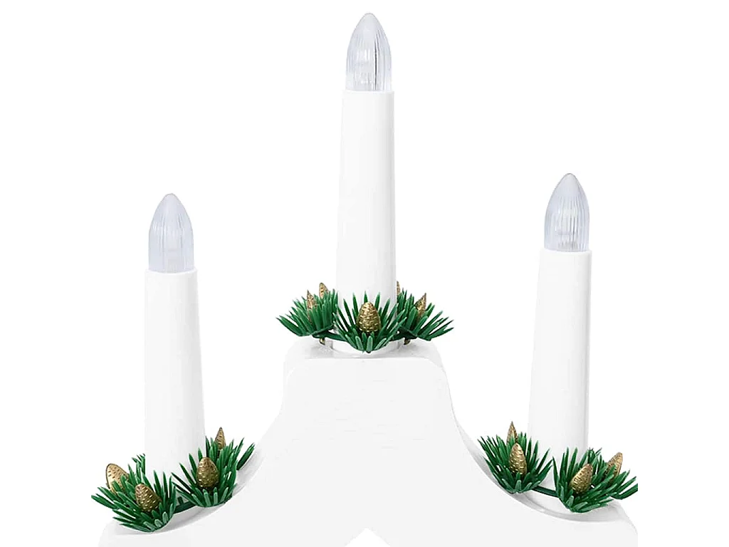 Pont de bougie de Noël 3 pcs Blanc 39.5 x 5 x 29 cm Pin massif