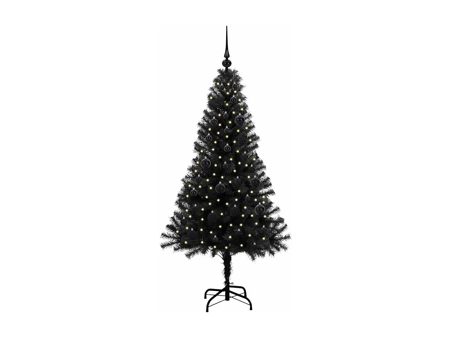 Kerstboom met 150 LED's met standaard Zwart 150 cm PVC