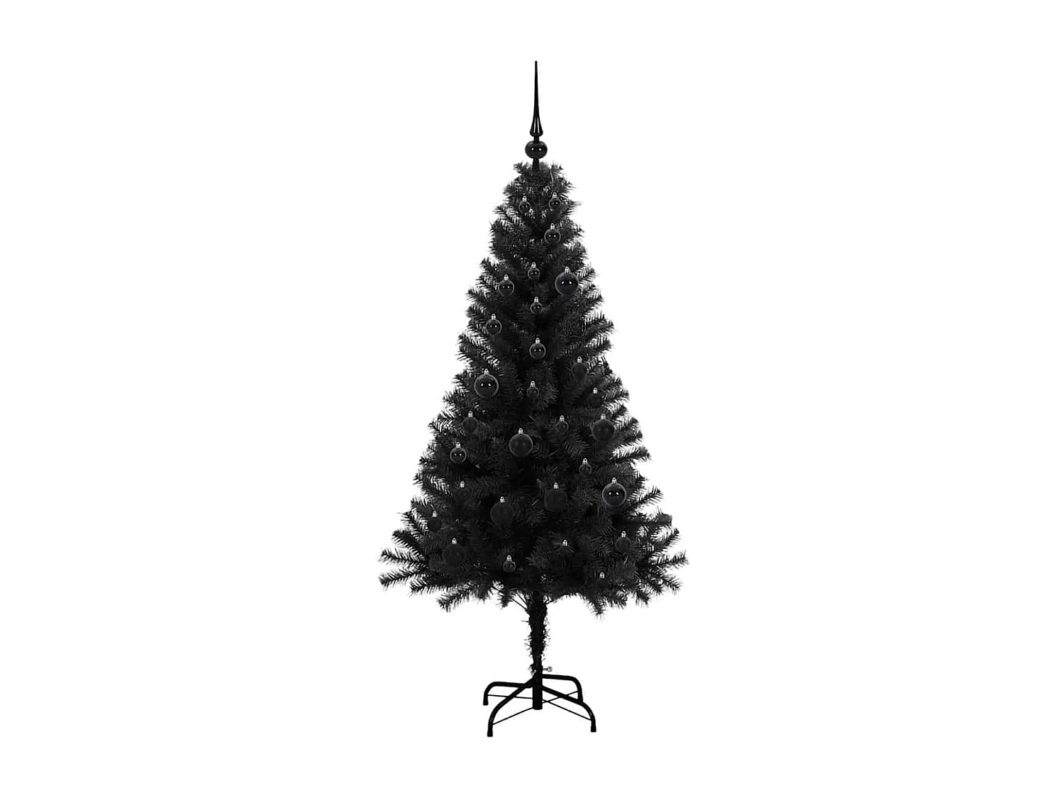 Kerstboom met 150 LED's met standaard Zwart 150 cm PVC