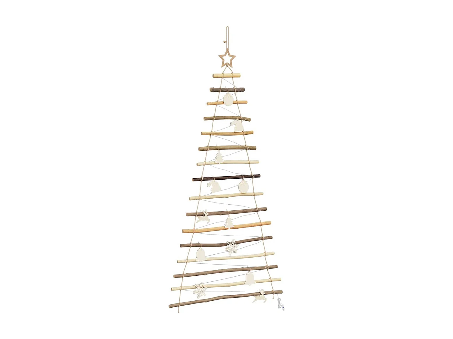 Weihnachtsbaum mit 80 LEDs Natur 150 cm Esche massiv