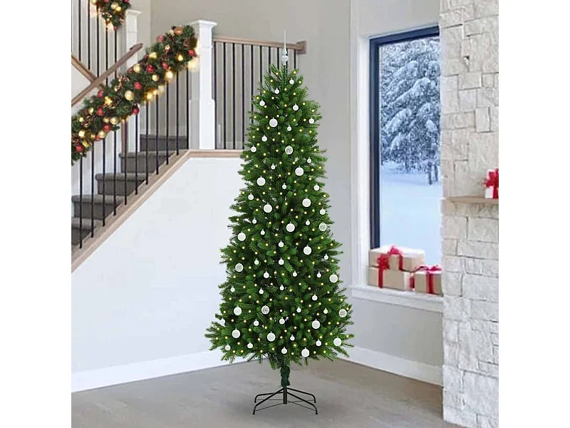 Weihnachtsbaum mit 300 LEDs mit Ständer Grün 240 cm PE