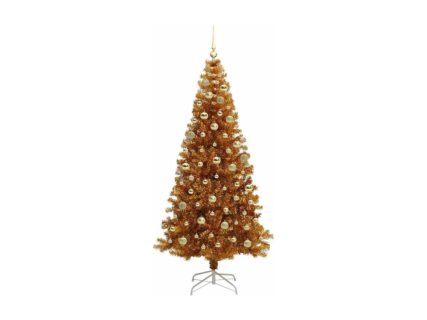 Weihnachtsbaum mit 300 LEDs mit Ständer Gold 180 cm PET