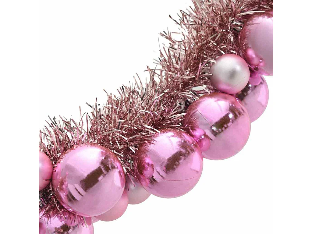 Guirlande de Boules de Noël Rose 186 cm Polystyrène