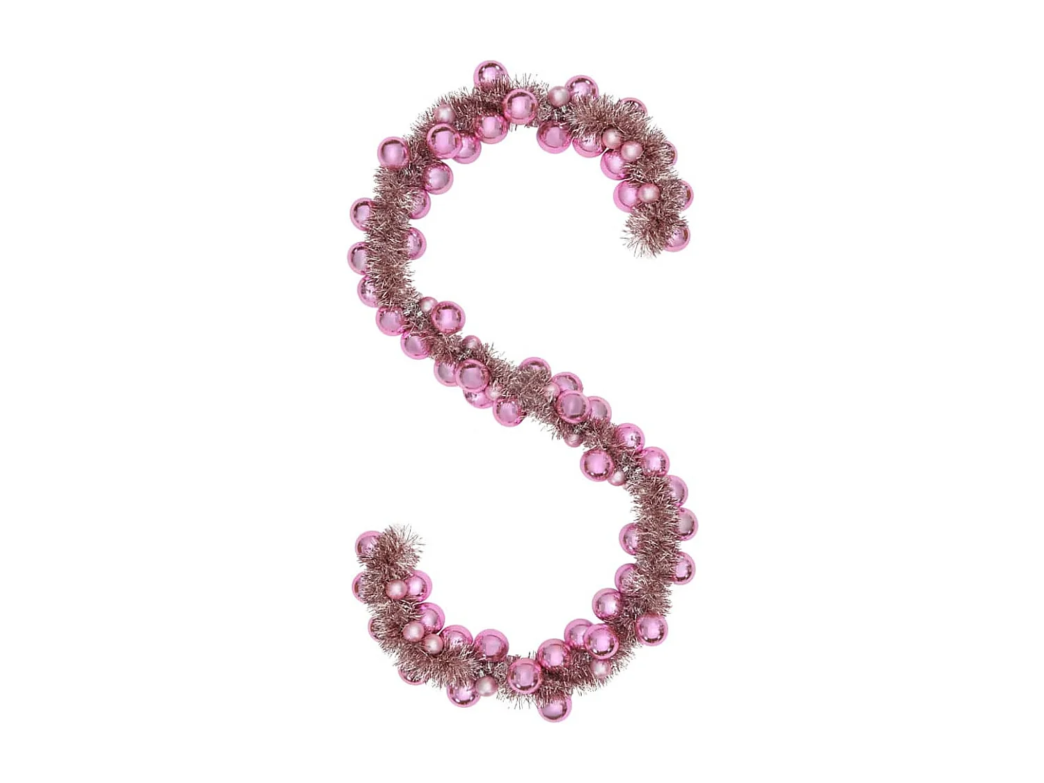 Roze kerstbal slinger 186 cm polystyreen