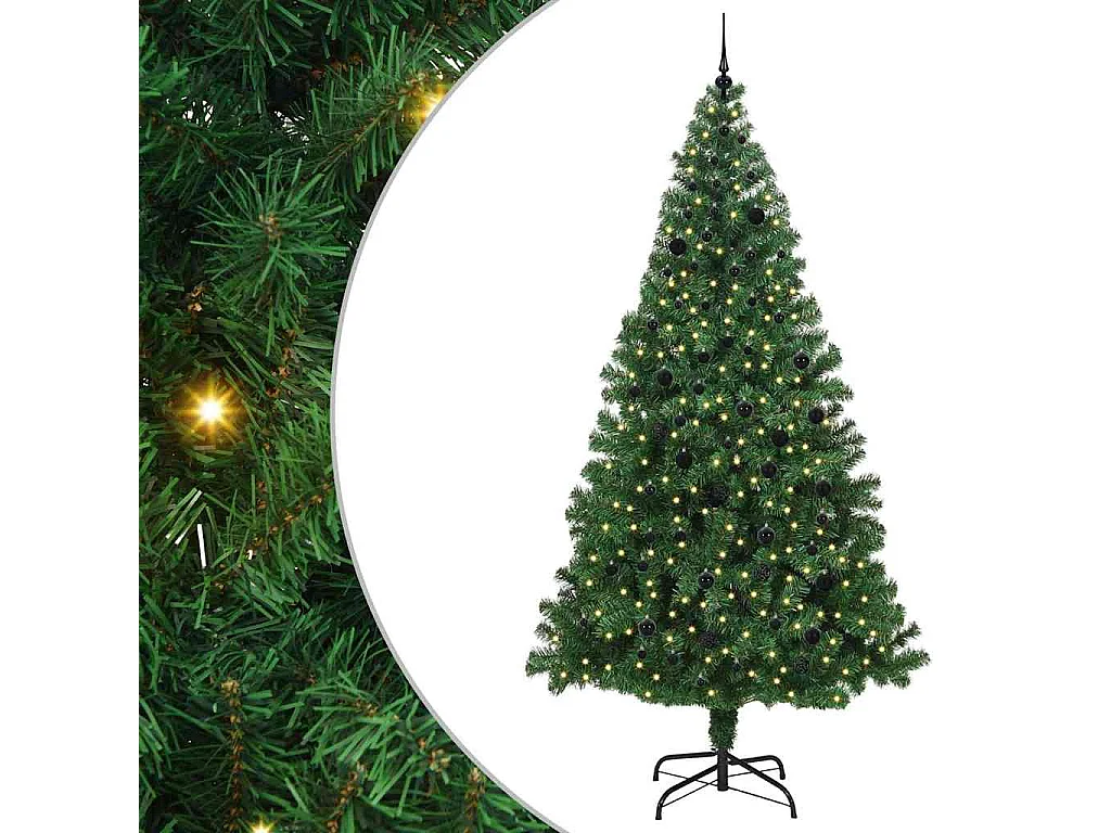 Albero di Natale artificiale verde 240 cm PVC, acciaio e plastica