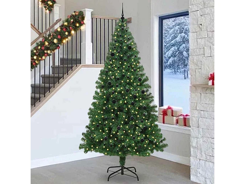 Albero di Natale artificiale verde 240 cm PVC, acciaio e plastica
