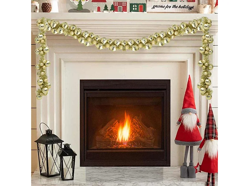 Guirlande de Boules de Noël Doré 186 cm Polystyrène
