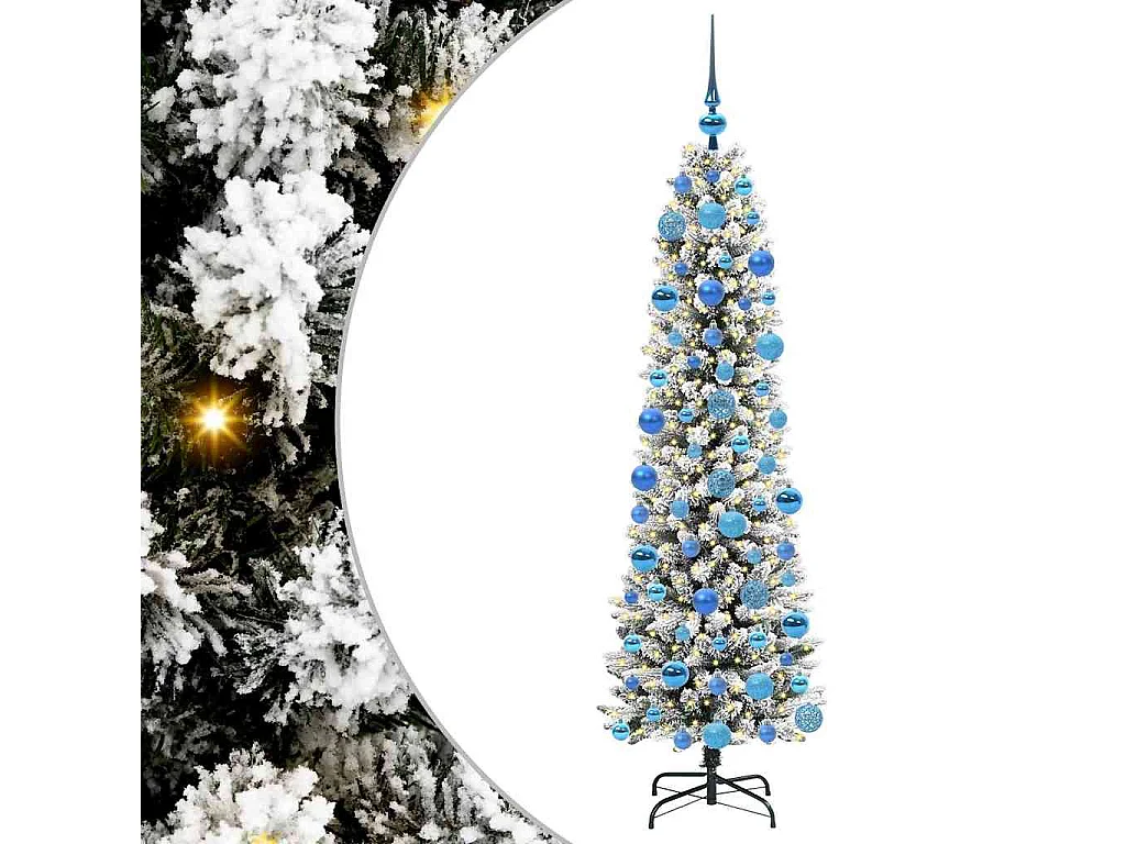 Kunstkerstboom met 300 LED's Groen en wit 180 cm