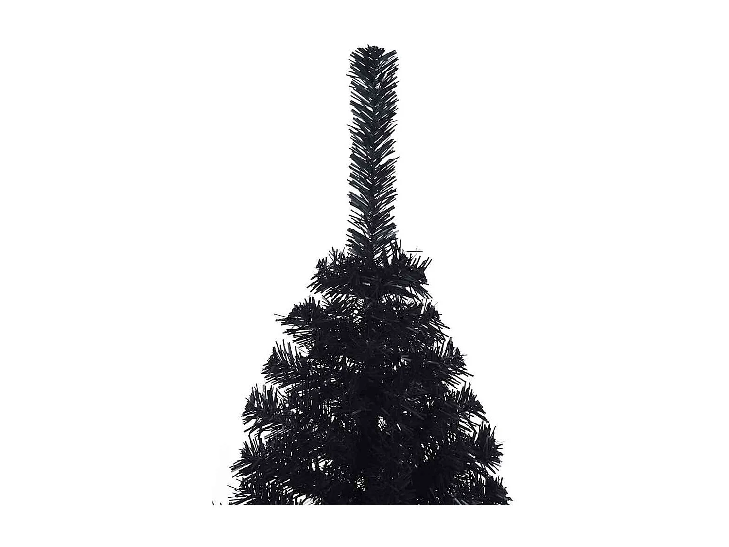 Demi sapin de Noël artificiel avec support Noir 150 cm PVC