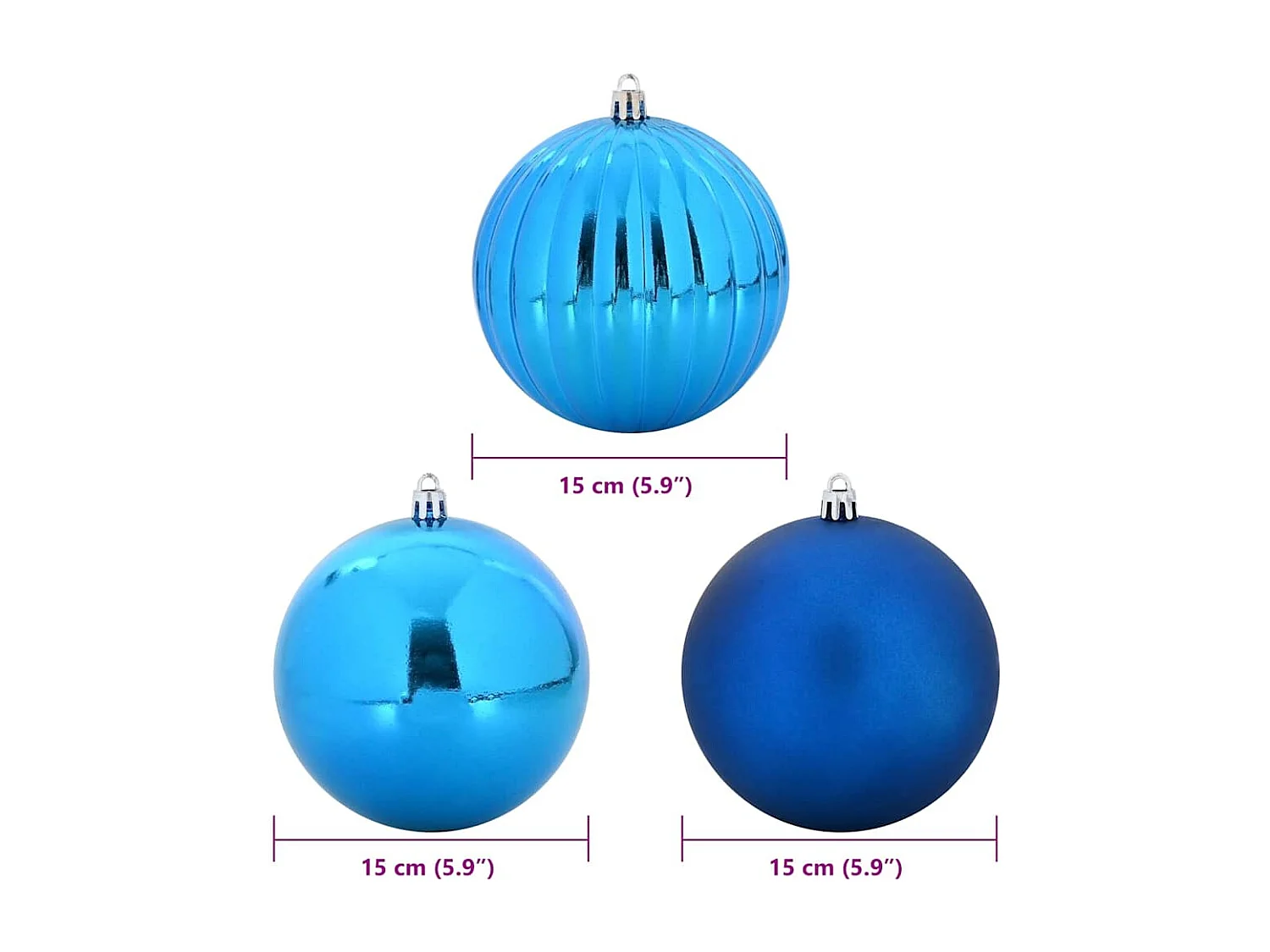 Ensemble de Boules de Noël 9 pcs Bleu