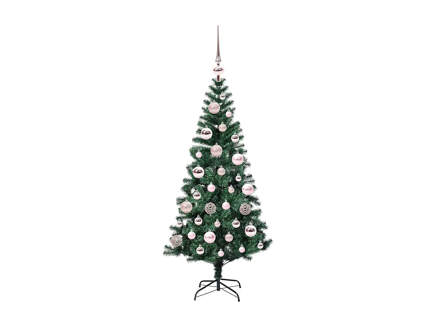 Voorverlichte kunstkerstboom groen 120 cm PVC en metaal
