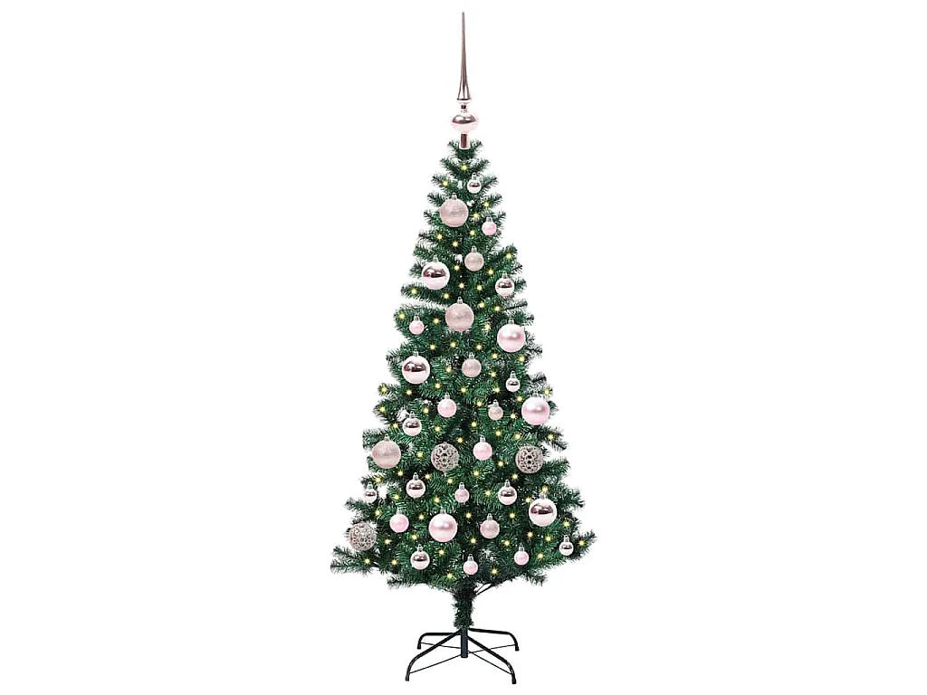Künstlicher Weihnachtsbaum mit Beleuchtung, Grün, 120 cm, PVC und Metall