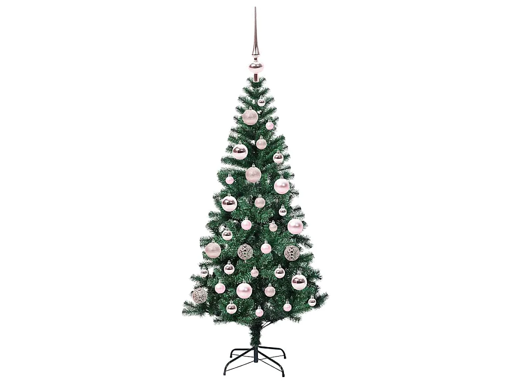 Künstlicher Weihnachtsbaum mit Beleuchtung, Grün, 120 cm, PVC und Metall