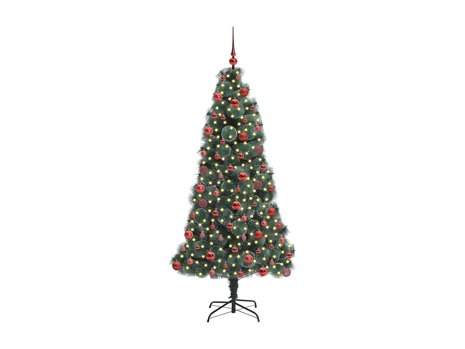 Albero di Natale artificiale preilluminato con set di palline