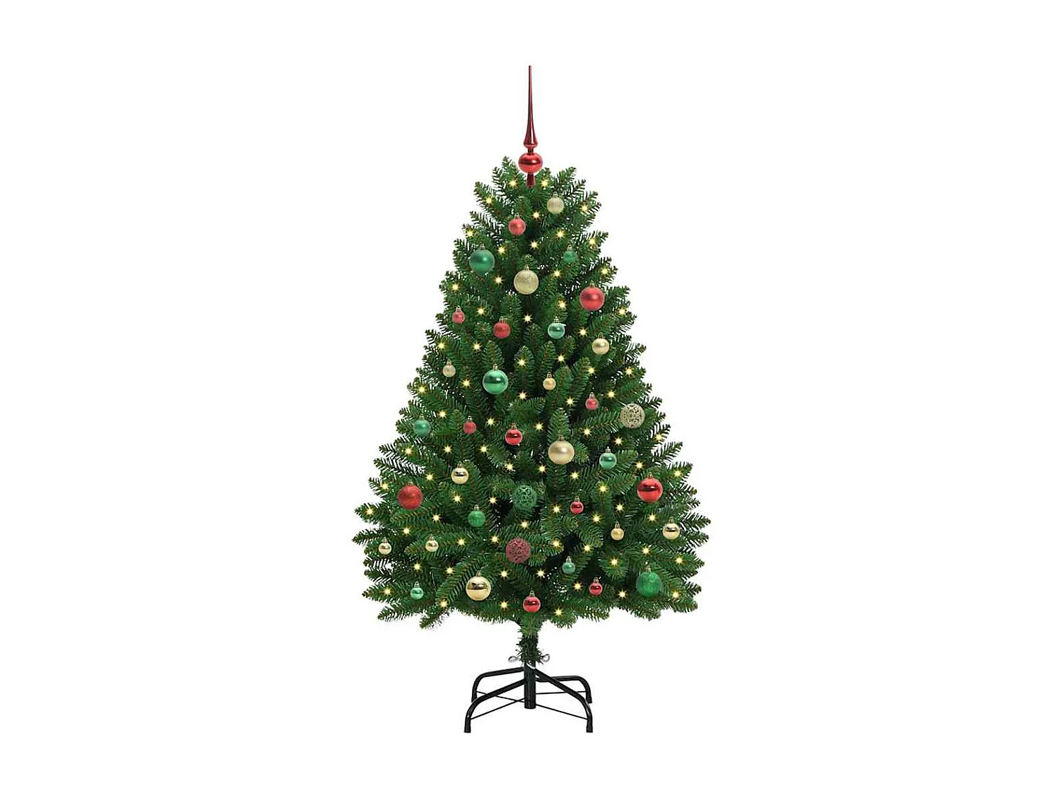 Sapin de Noël artificiel avec 150 LED Vert 150 cm PVC et métal
