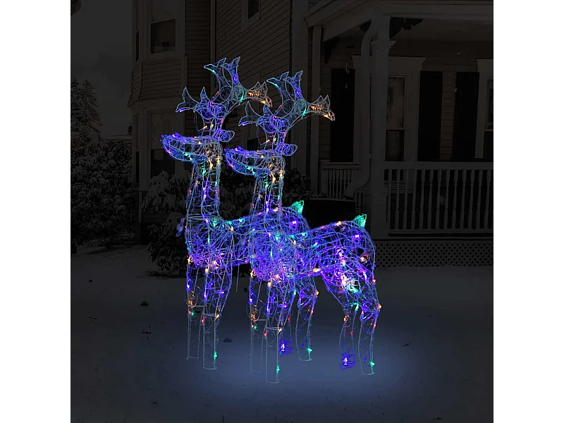 Rendier Kerstversiering 2 stuks 60x16x100 cm Acryl