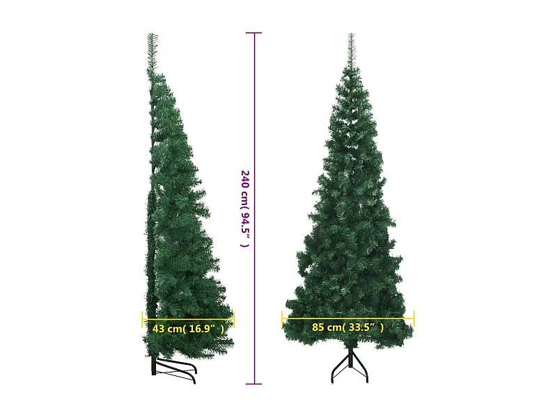 Kunstkerstboom hoek Groen 240 cm PVC